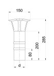 Stříška komína pro peletová kamna PRODMAX 80 mm, 1,2 mm, černá