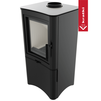 KRATKI krbová kamna KOZA K5 zásobník s dvířky - černá