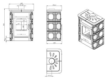 Kachlová kamna NORDflam ARTA, 6 kW, bílá
