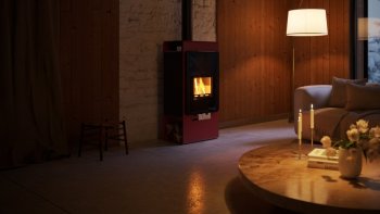 HS FLAMINGO krbová kamna DELUXE SINGA - červená