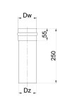 Trubka pro peletová kamna PRODMAX 80 mm, 25 cm, 1,2 mm