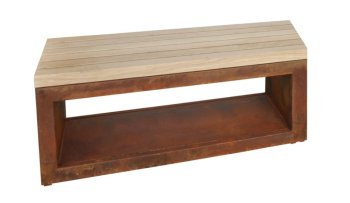 ARTISS Zahradní lavice Corten 110 x 40 x 46 cm