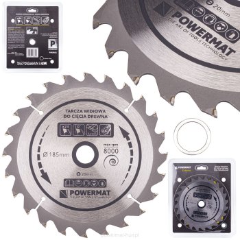 POWERMAT TDD-185x20x24Z Pilový kotouč na dřevo 185x20mm 24Z