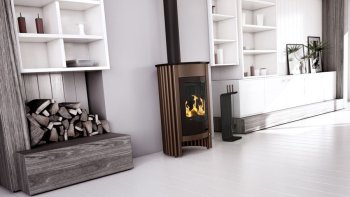 HS FLAMINGO krbová kamna MASTERFLAMME Medie I - hnědá - sametová