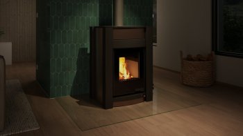 HS FLAMINGO krbová kamna AQUAFLAM VARIO KALMAR 11/5 kW - hnědá sametová