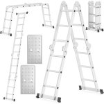 Multifunkční kloubový žebřík s plošinou HIGHER ML-103A, 4x3, pracovní výška 450 cm