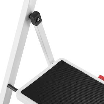 HIGHER Ocelové skládací schůdky – 3 stupně, bílá barva