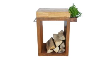 ARTISS Stůl Corten malý 60 x 45 x 91 cm - dřevo