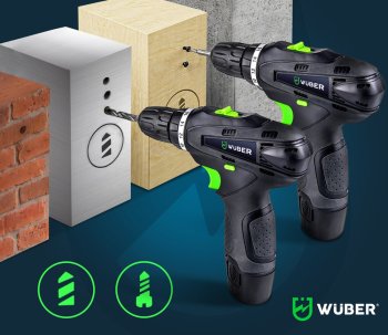 WUBER Aku šroubovák 18V + 2 baterie, nabíječka, příslušenství W52001