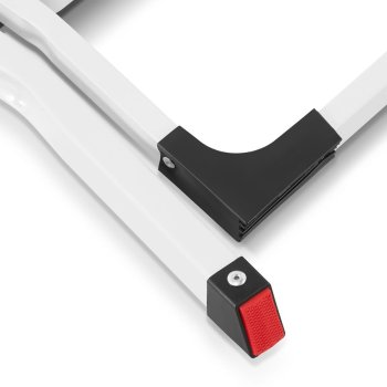 HIGHER Ocelové skládací schůdky – 3 stupně, bílá barva