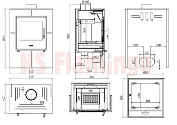 HS FLAMINGO krbová kamna EVENES - červená