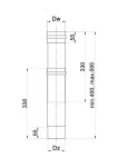 Teleskopická trubka pro peletová kamna PRODMAX 80 mm, 40–59,5 cm, 1,2 mm