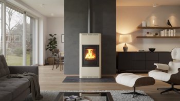 HS FLAMINGO krbová kamna AQUAFLAM 7 s výměníkem základní regulace krémová