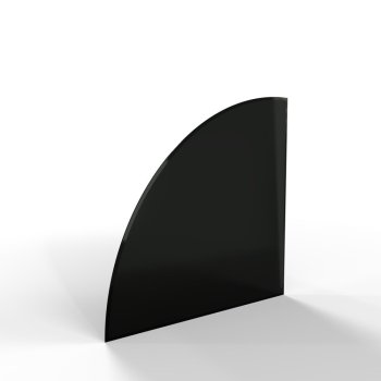 Sklo pod kamna - FLAMINGO Výseč 1000x1000 mm, černé, fazeta / 6 mm