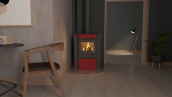 HS FLAMINGO krbová kamna AMOS - červená