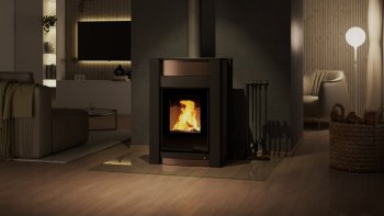 HS FLAMINGO krbová kamna AQUAFLAM VARIO KALMAR 11/5 kW - hnědá sametová