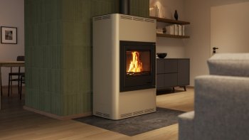 HS FLAMINGO krbová kamna AQUAFLAM 25 s výměníkem základní regulace krémová