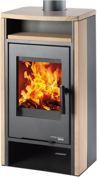 HAAS+SOHN krbová kamna LIVORNO II, černá/pískovcový obklad