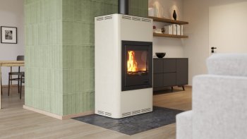 HS FLAMINGO krbová kamna AQUAFLAM 17 s výměníkem základní regulace krémová