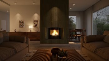 HS FLAMINGO krbová vložka AQUAFLAM 25 PANORAMA s výměníkem a manuální regulací