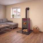 Krbová kamna BLIST ROMA E s výměníkem, 9 kW, červená
