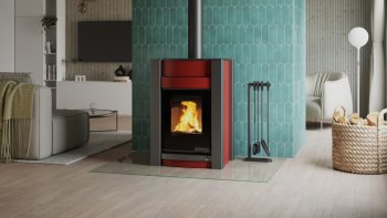 HS FLAMINGO krbová kamna AQUAFLAM VARIO KALMAR 11/7 kW - červená