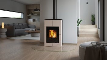 HS FLAMINGO krbová kamna AQUAFLAM VARIO SAPORO 11/7 kW - krémová - elektronická regulace