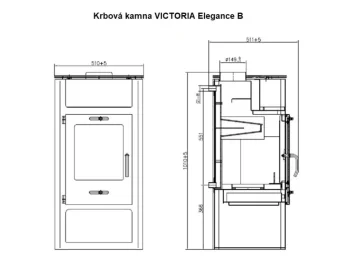 VICTORIA krbová kamna s výměníkem ELEGANCE B