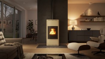 HS FLAMINGO krbová kamna AQUAFLAM 12 s výměníkem základní regulace krémová