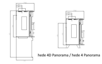 HEDE krbová kamna 4 Panorama - černá