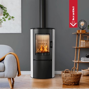 KRATKI krbová kamna KOZA AB s ocelovou horní deskou - červená kachle