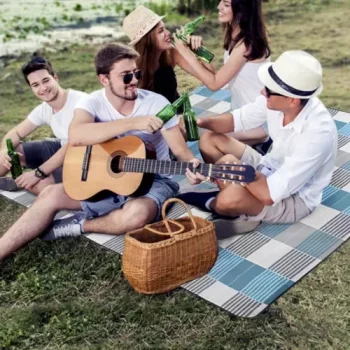 TRIZAND 21077 Plážová zateplená pikniková deka 200x200cm