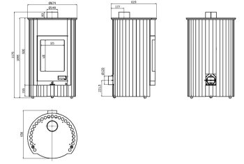 Krbová kamna MASTERFLAMME ® Grande I, olivová