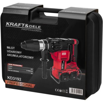 AKU příklepové vrtací kladivo Kraft&Dele KD3192, 2 x 4 Ah, 42 V
