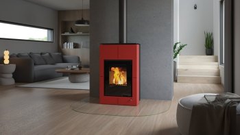 HS FLAMINGO krbová kamna AQUAFLAM VARIO SAPORO 11/7 kW - červená