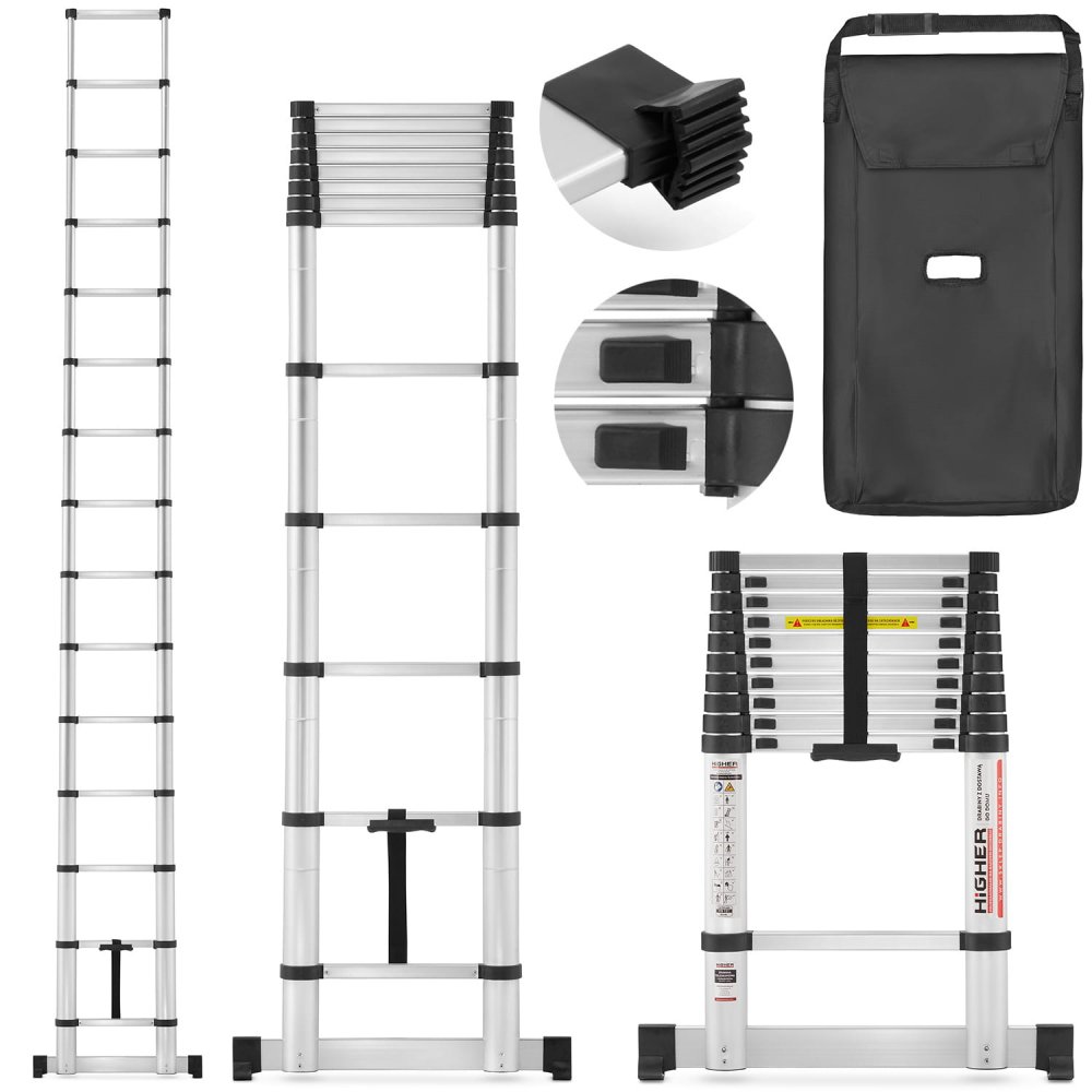 Levně Higher teleskopický žebřík 440cm + taška ML-1044P