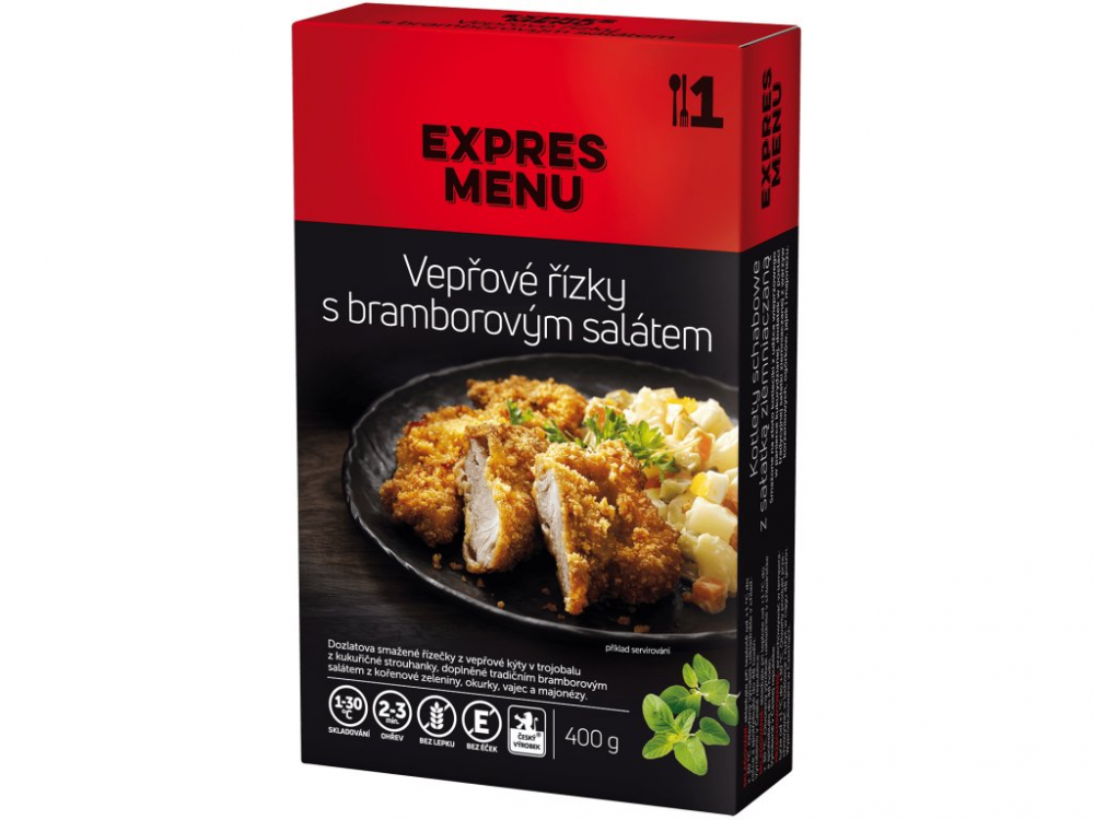 Levně Expres Menu vepřové řízky s bramborovým salátem 1 porce 400g