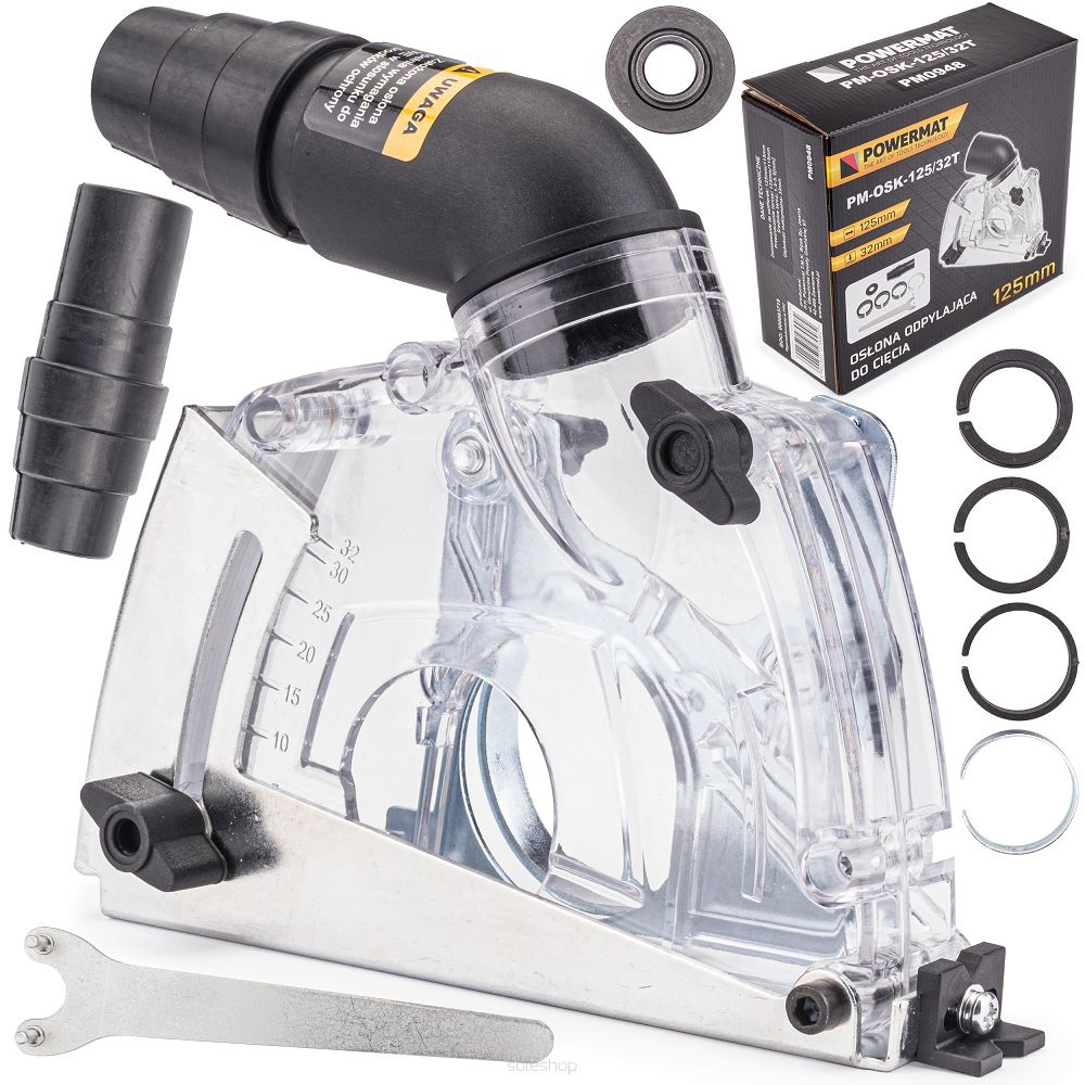 Levně POWERMAT Protiprachový kryt na brusku 125mm PM-OSK-125/32T