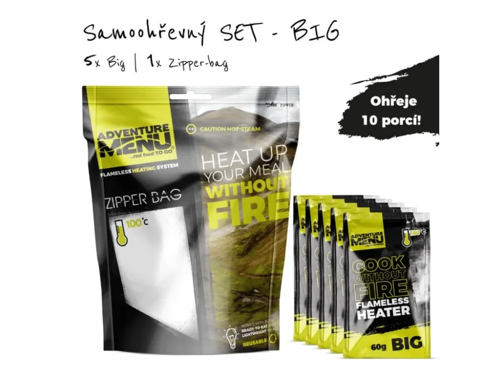 Levně Adventure Menu samoohřevný SET 5x60g + Zipper bag