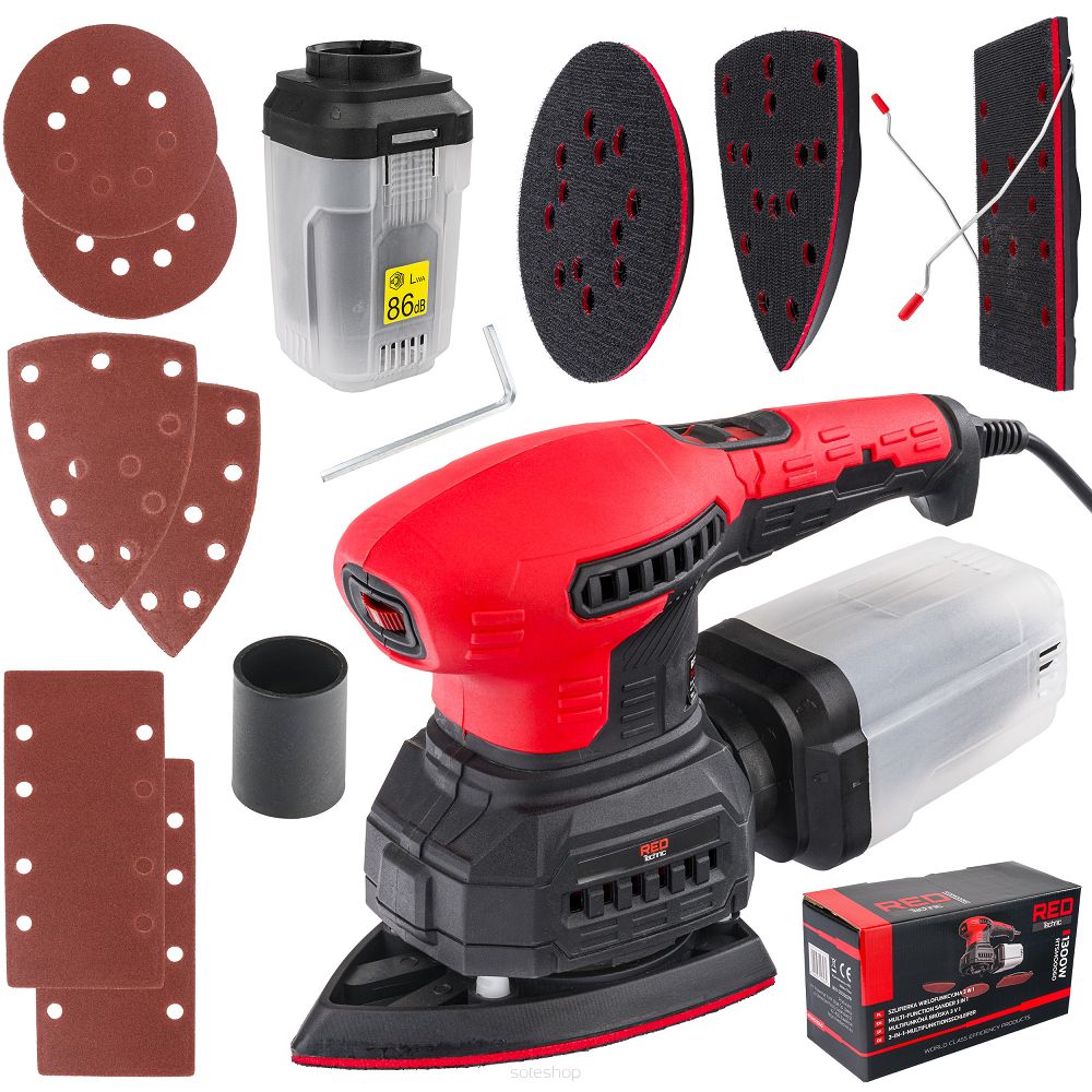 Levně POWERMAT RTSMO0060 3v1 Excentrická oscilační bruska 125mm 1,3kW