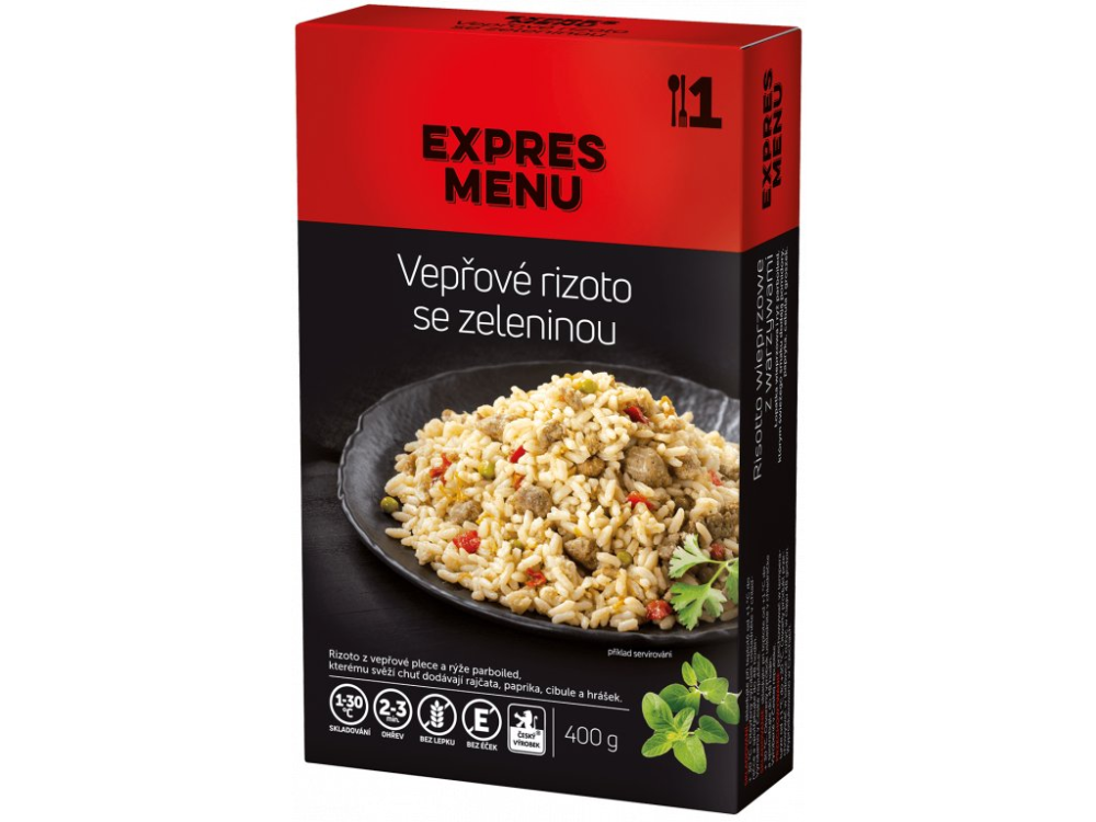 Expres Menu vepřové rizoto se zeleninou 1 porce 400g