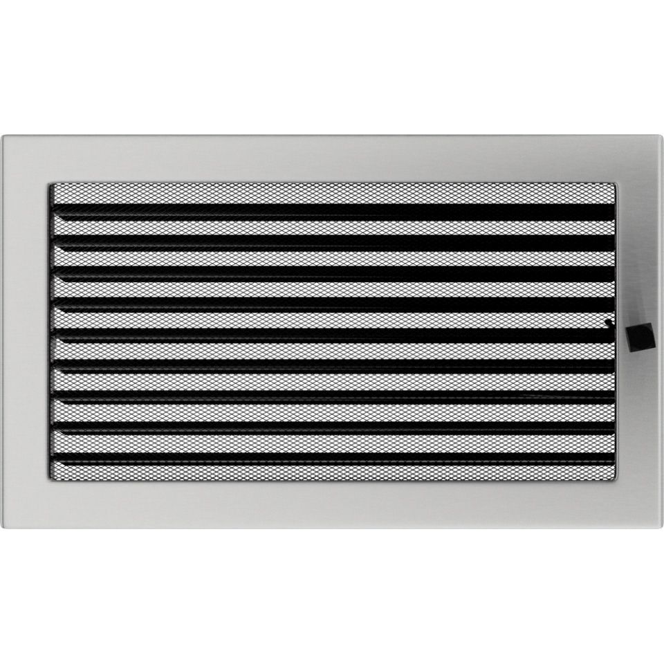 Levně Krbová mřížka 22x37 BASIC broušený nerez s žaluzií