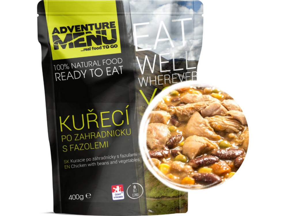 Levně Adventure Menu kuřecí po zahradnicku s fazolemi 400g