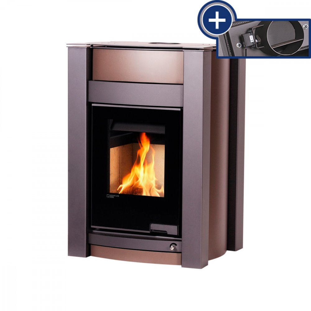 Levně HS FLAMINGO krbová kamna AQUAFLAM VARIO KALMAR 11/5 kW - hnědá - elektronická regulace
