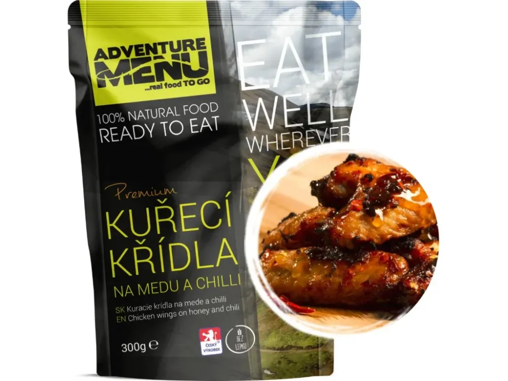 Levně Adventure Menu kuřecí křídla na medu a chilli 300g