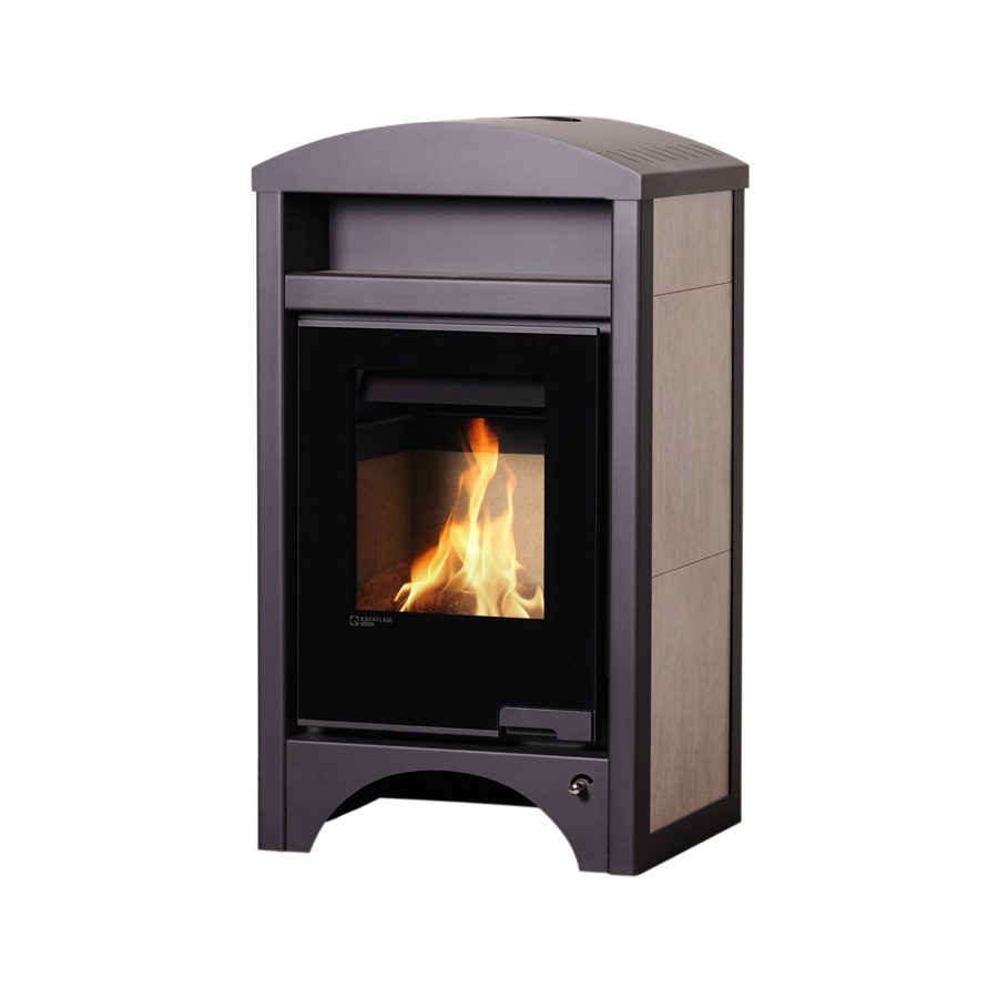 Levně HS FLAMINGO krbová kamna AQUAFLAM VARIO BARMA 11/5 kW - Bělený Dub