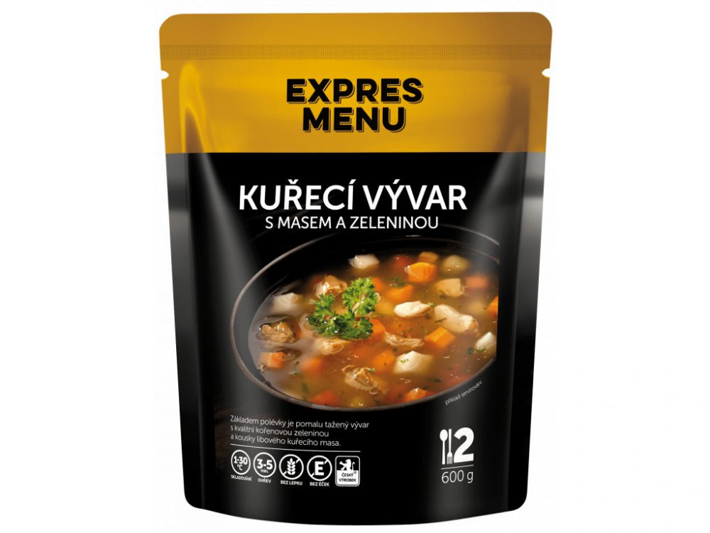 Levně Expres Menu kuřecí vývar s masem a zeleninou 2 porce 600g