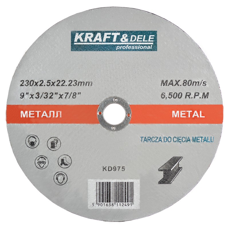 Levně Kraft&Dele KD975 brusný kotouč na kov 230x2,5x22,23mm
