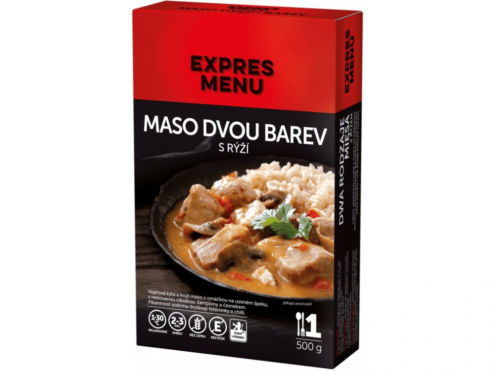 Levně Expres Menu maso dvou barev s rýží 1 porce 500g