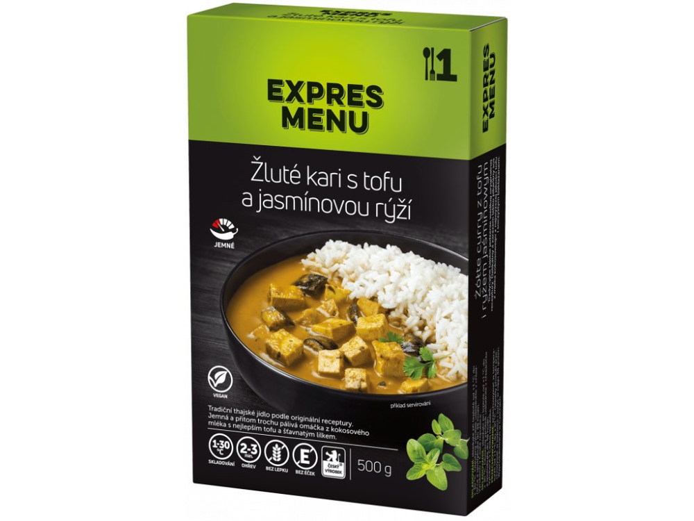 Expres Menu žluté kari s tofu a jasmínovou rýží 1 porce 500g